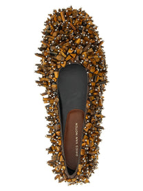 Dries Van Noten Beaded Ballet Flats Brown