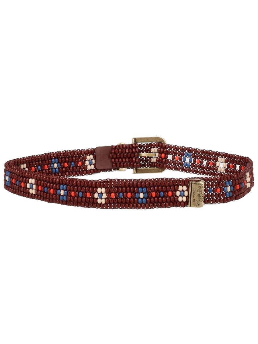 ETRO Women's Beaded Belt Red
