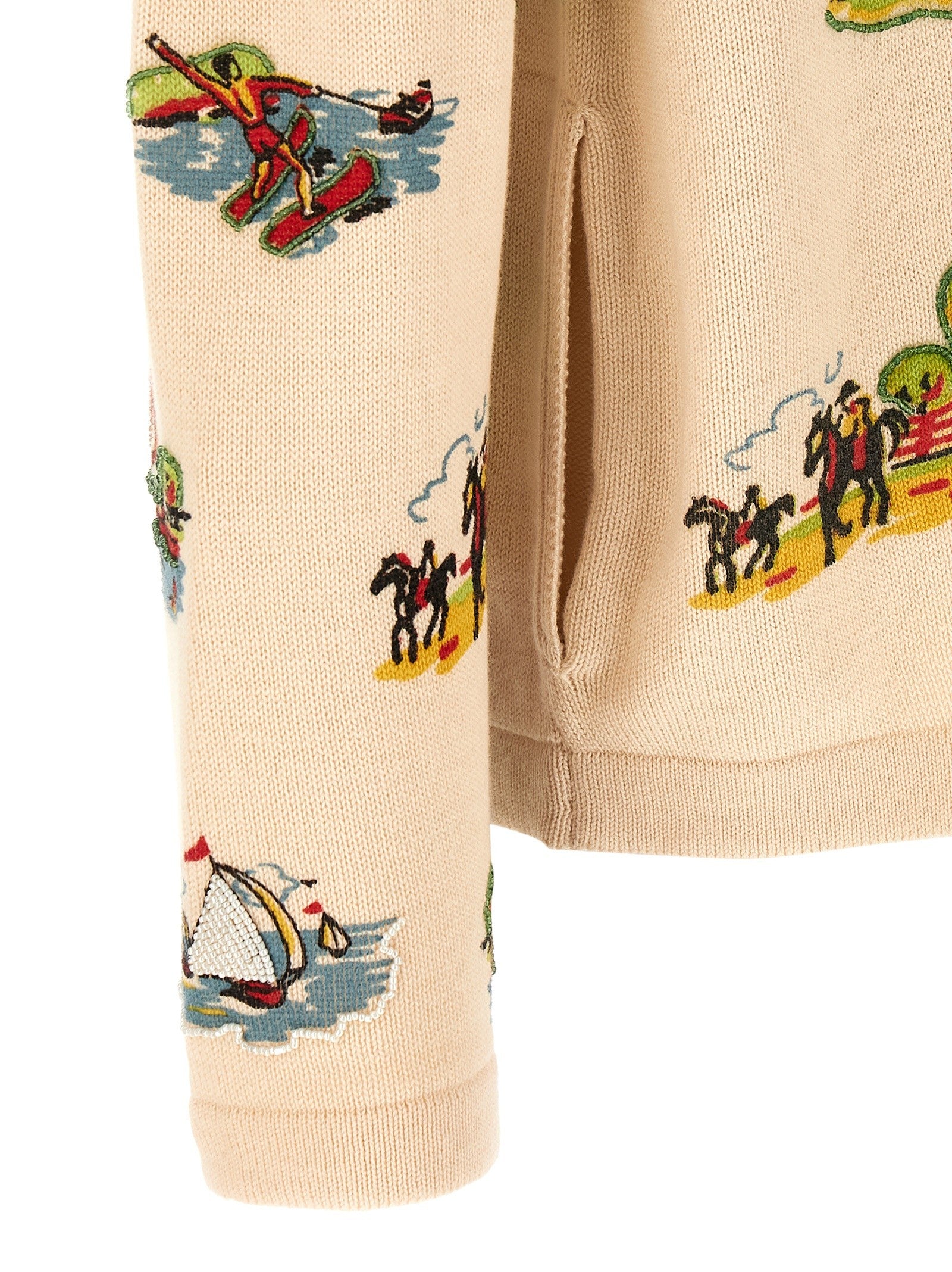 BODE Beaded Camp Cardigan Gold