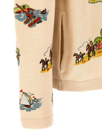 BODE Beaded Camp Cardigan Gold