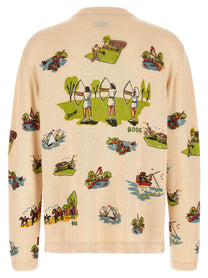 BODE Beaded Camp Cardigan Gold