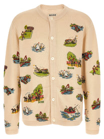 BODE Beaded Camp Cardigan Gold