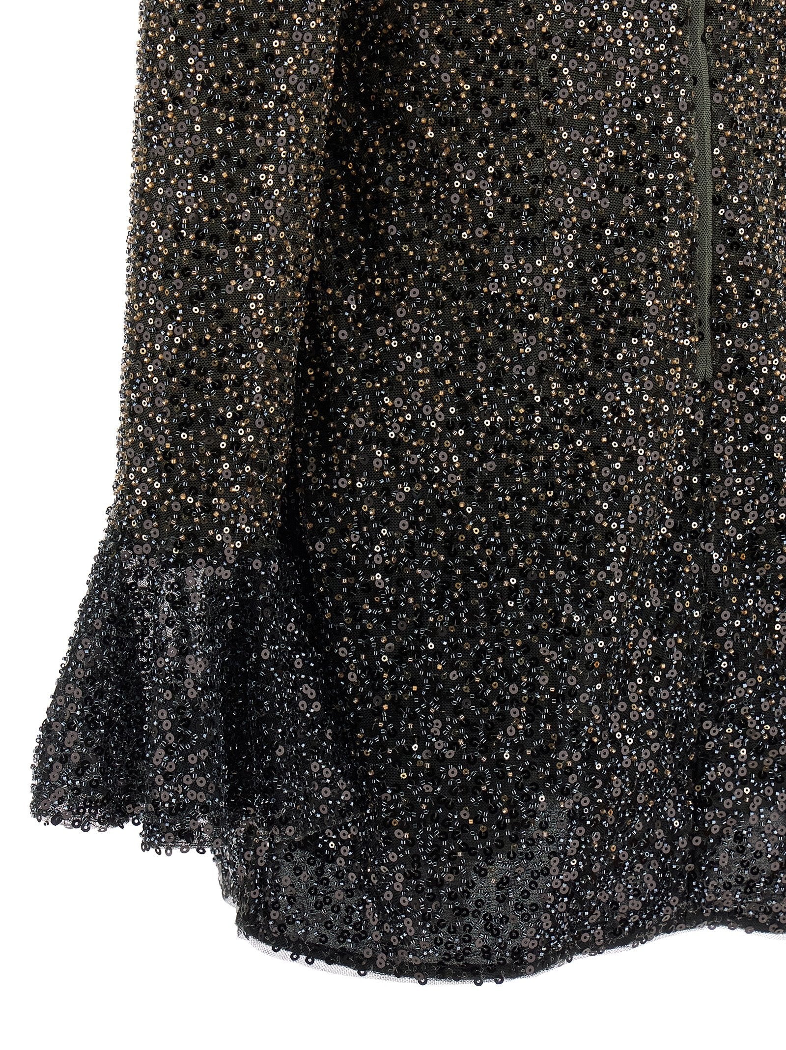 ROTATE Birger Christensen Beaded Ls Mini Dress Brown