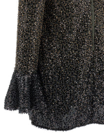 ROTATE Birger Christensen Beaded Ls Mini Dress Brown