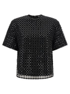 ROTATE Birger Christensen Beaded Oversize Top Black