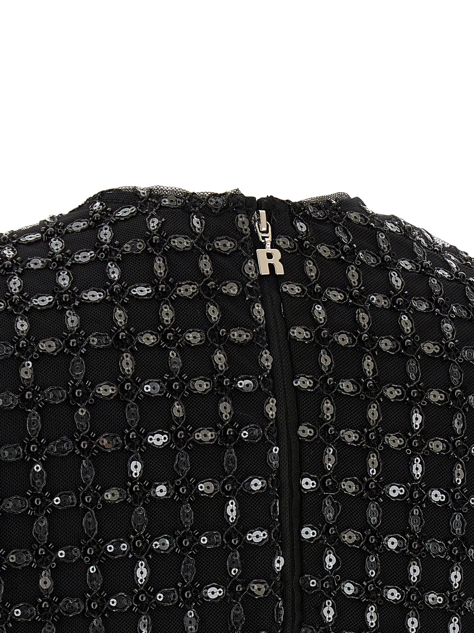 ROTATE Birger Christensen Beaded Oversize Top Black