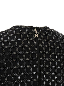 ROTATE Birger Christensen Beaded Oversize Top Black