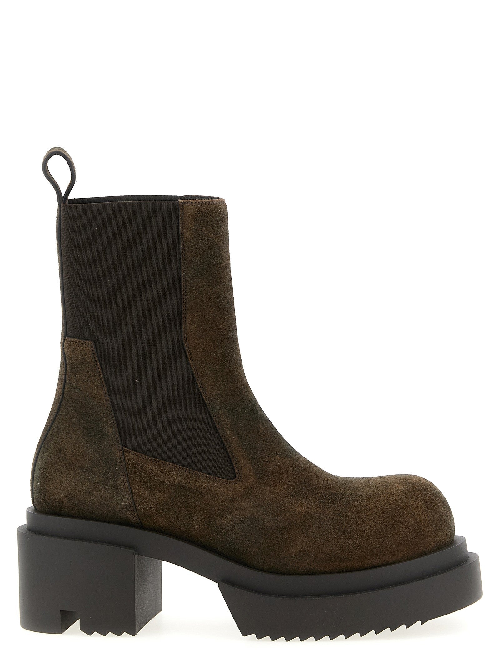 Rick Owens Beatle Bogun Ankle Boots Brown