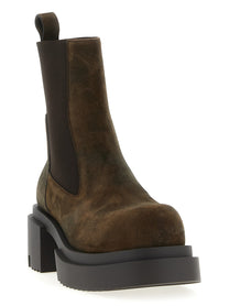Rick Owens Beatle Bogun Ankle Boots Brown