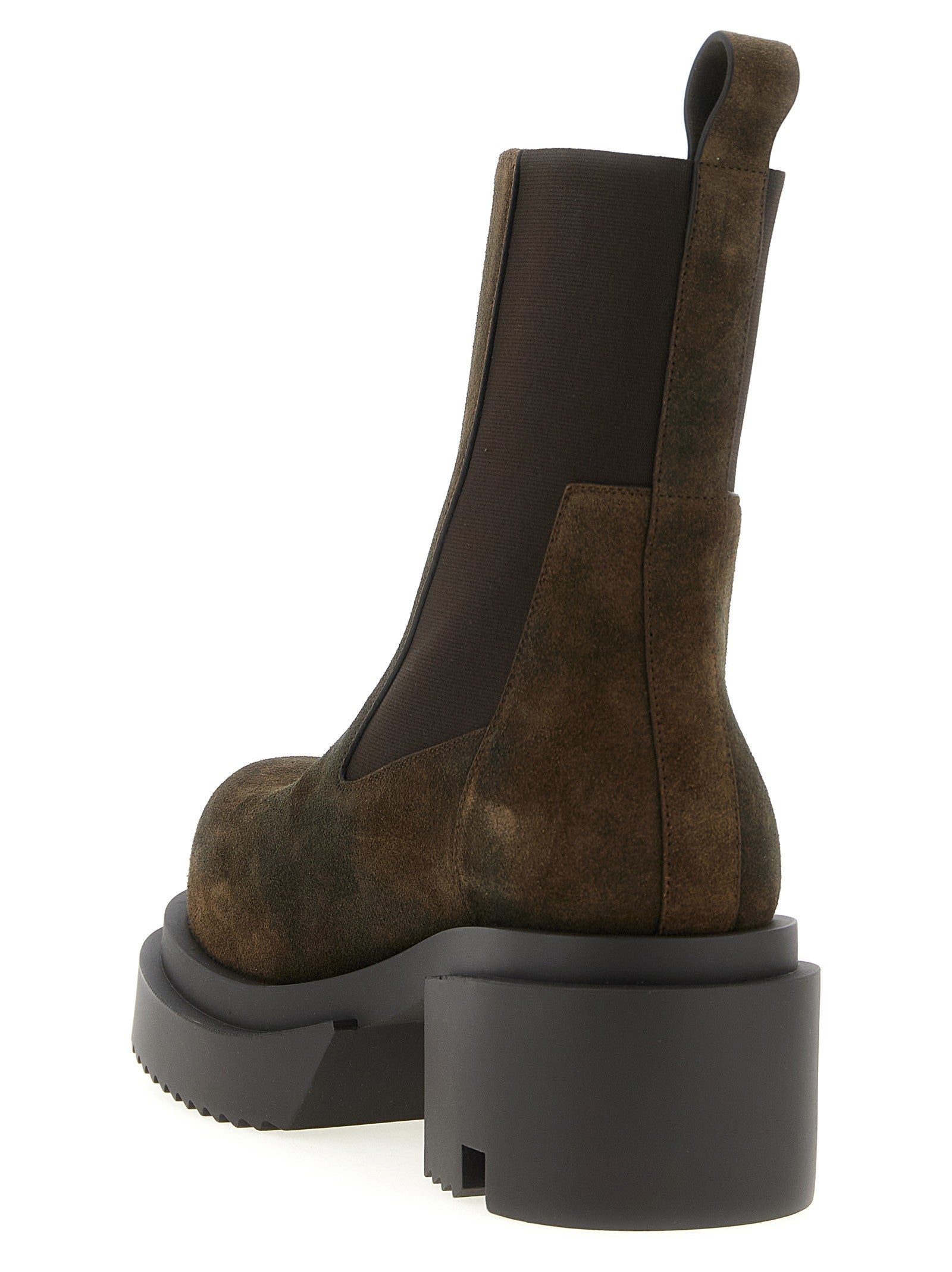 Rick Owens Beatle Bogun Ankle Boots Brown