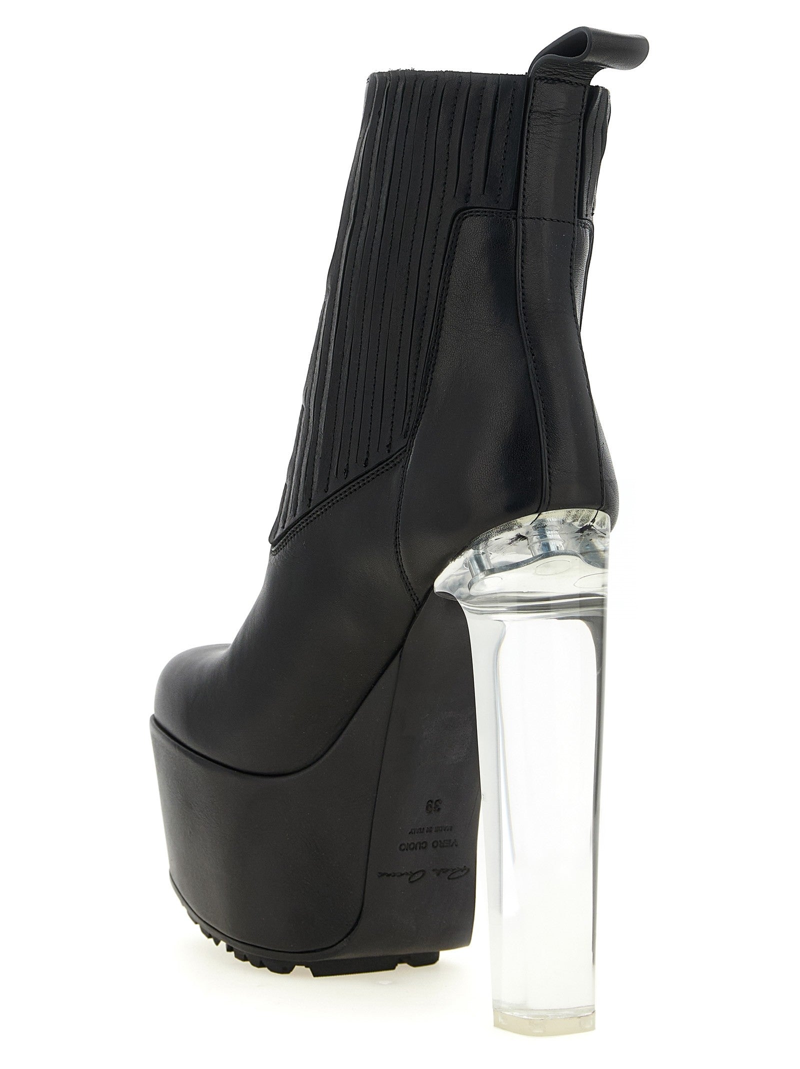 Rick Owens Beatle Kiss Ankle Boots Black