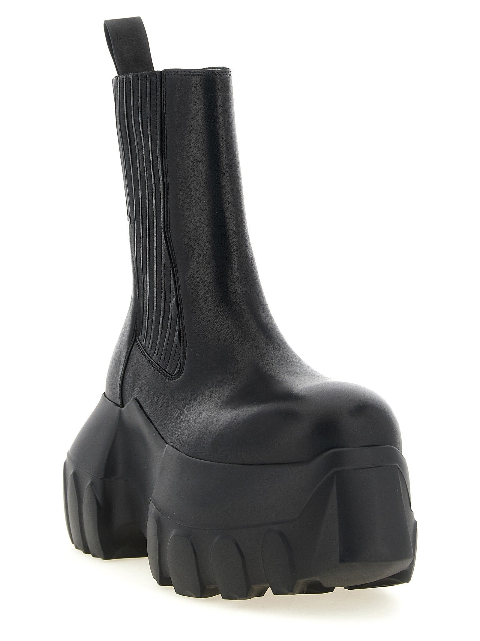 Rick Owens Beatle Mega Tractor Ankle Boots Black