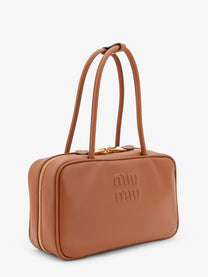 Miu Miu Women's Beau Leather Handbag Brown, view 3