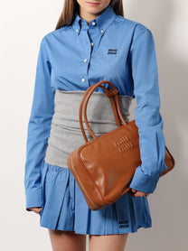 Miu Miu Women's Beau Softy Leather Handbag Brown