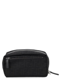 Fendi Men's Beauty Case with Doppia Zip Small Black, view 2