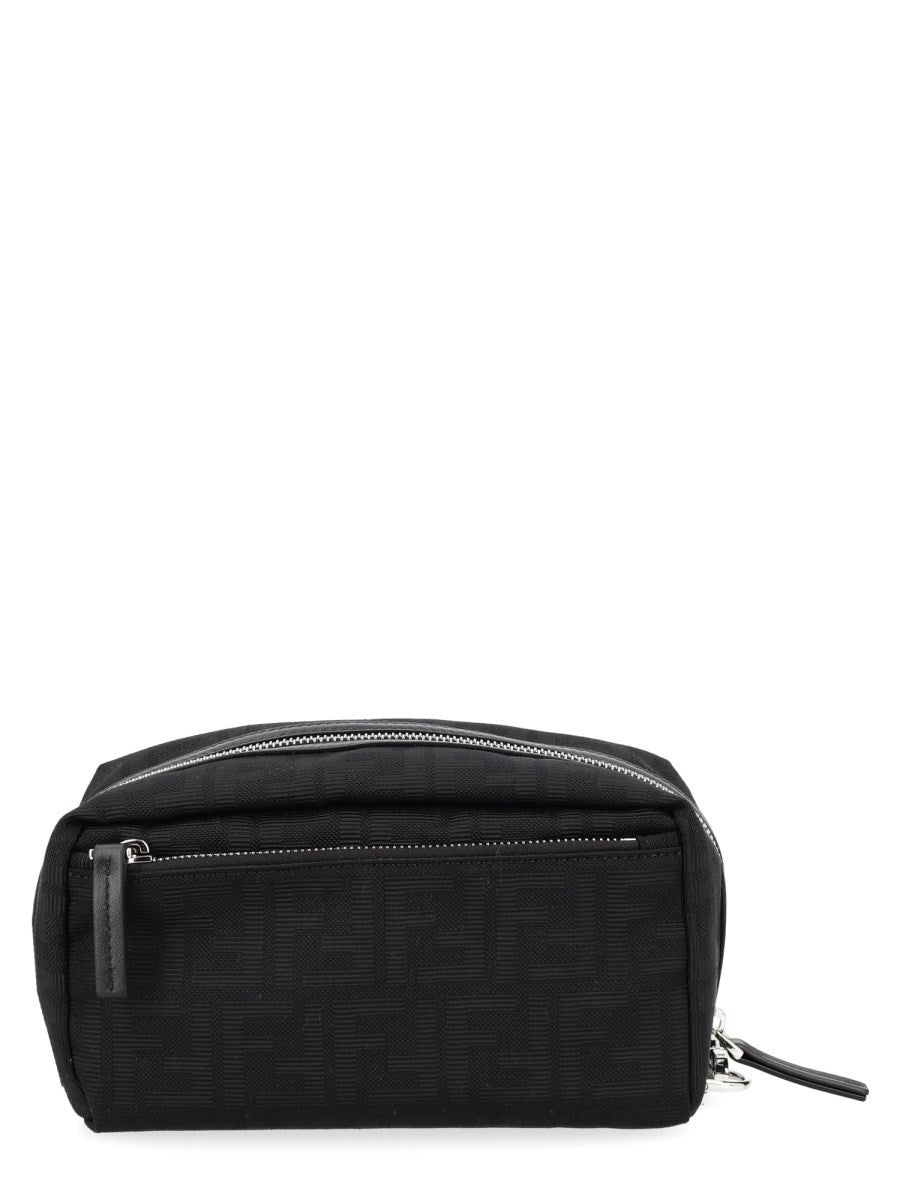 Fendi Men's Beauty Case with Doppia Zip Small Black, view 2