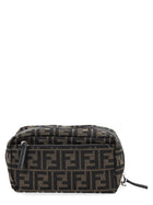 Fendi Men's Beauty Case with Doppia Zip Small Black, view 2