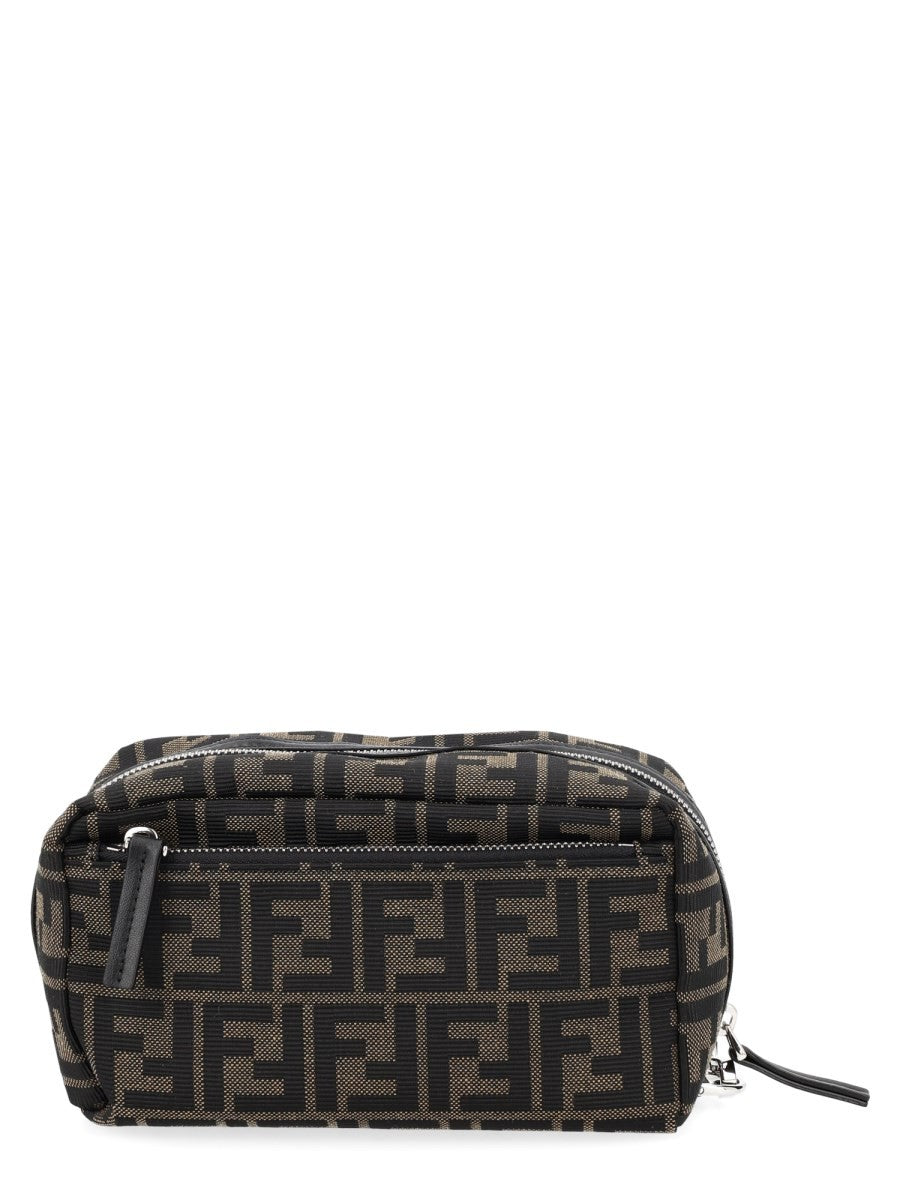 Fendi Men's Beauty Case with Doppia Zip Small Black, view 2