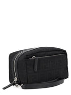 Fendi Men's Beauty Case with Doppia Zip Small Black, view 3