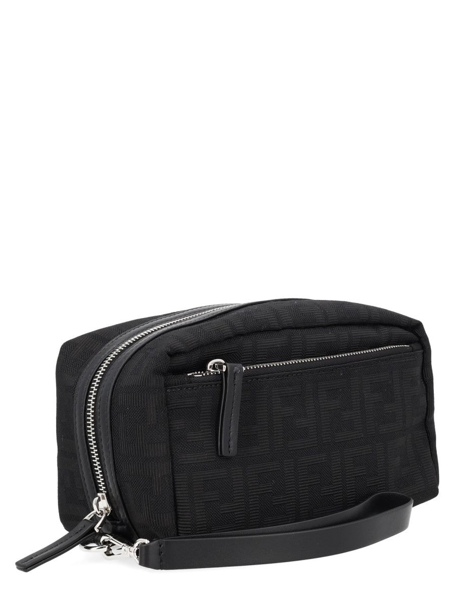 Fendi Men's Beauty Case with Doppia Zip Small Black, view 3