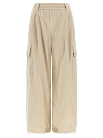 Brunello Cucinelli Beige Baggy Cargo Pants Beige