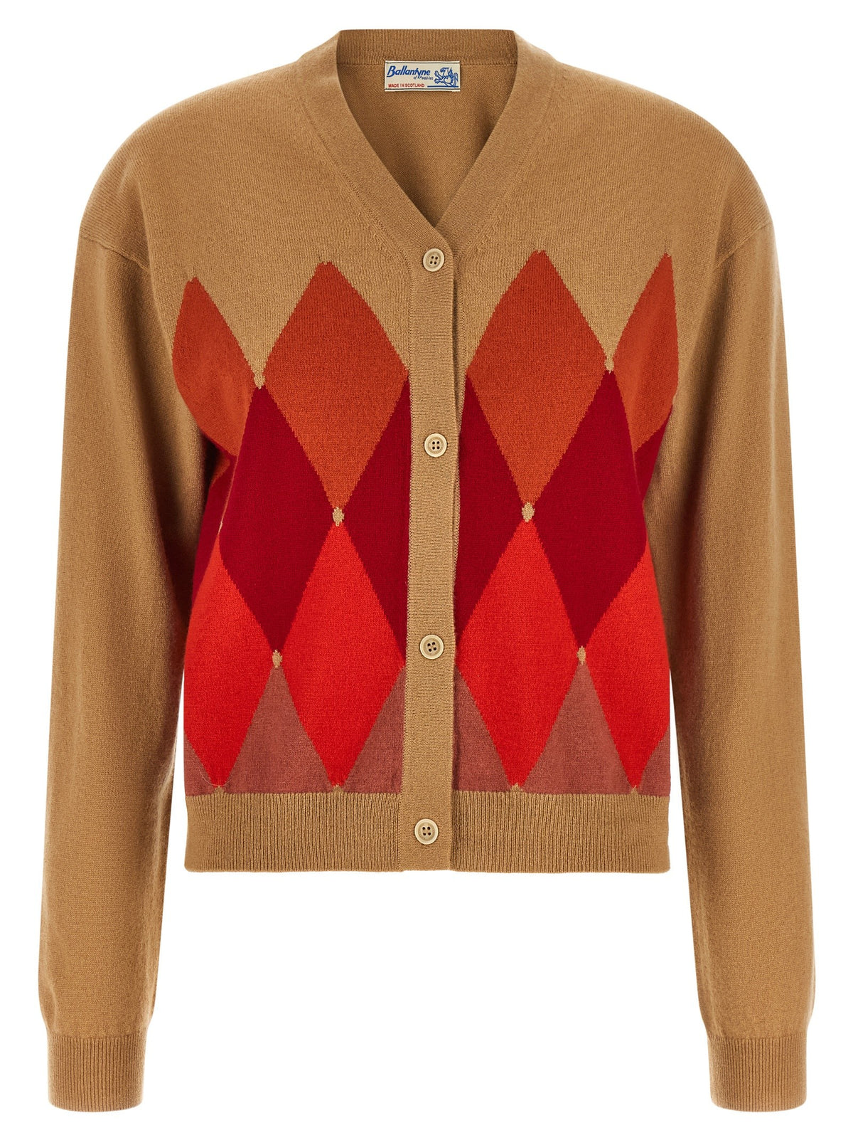 Ballantyne Beige Diamond Cardigan Beige