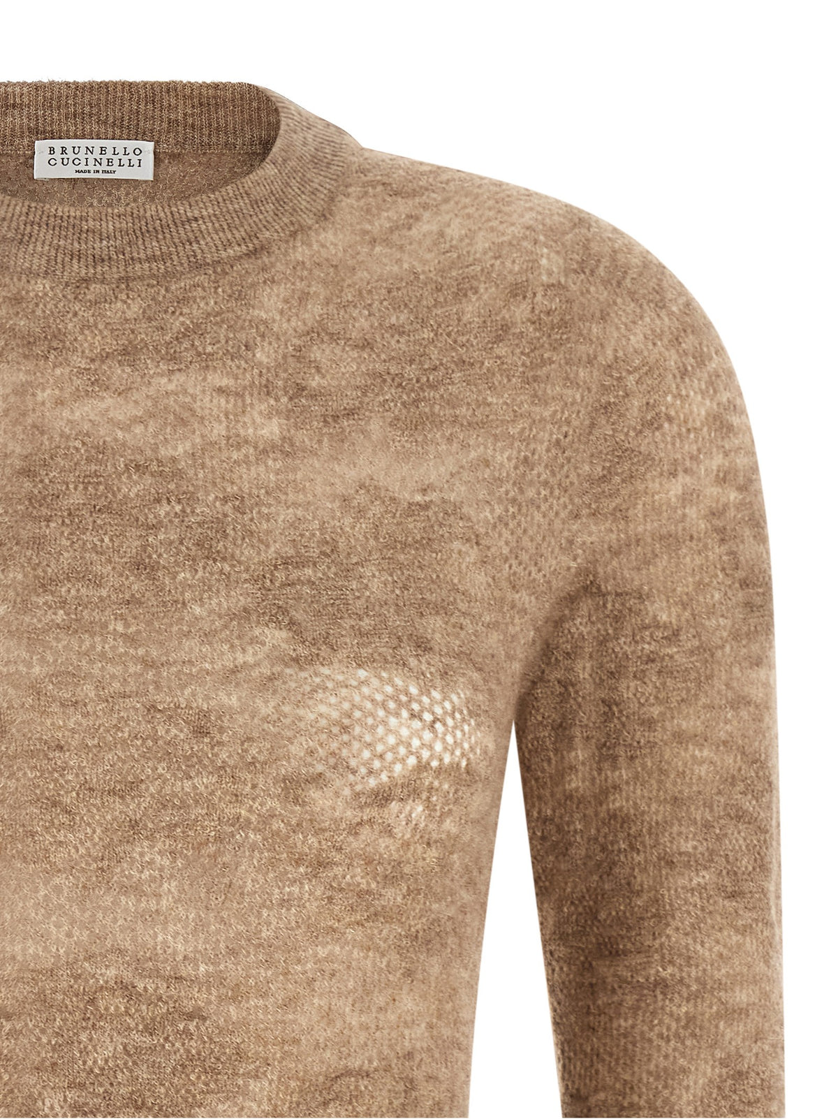 Brunello Cucinelli Beige Flower Lace Sweater Beige