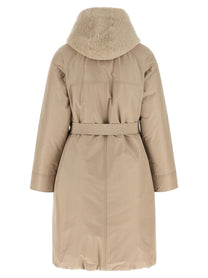 Brunello Cucinelli Beige Long Down Jacket Beige, view 3