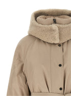 Brunello Cucinelli Beige Long Down Jacket Beige, view 4