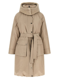 Brunello Cucinelli Beige Long Down Jacket Beige