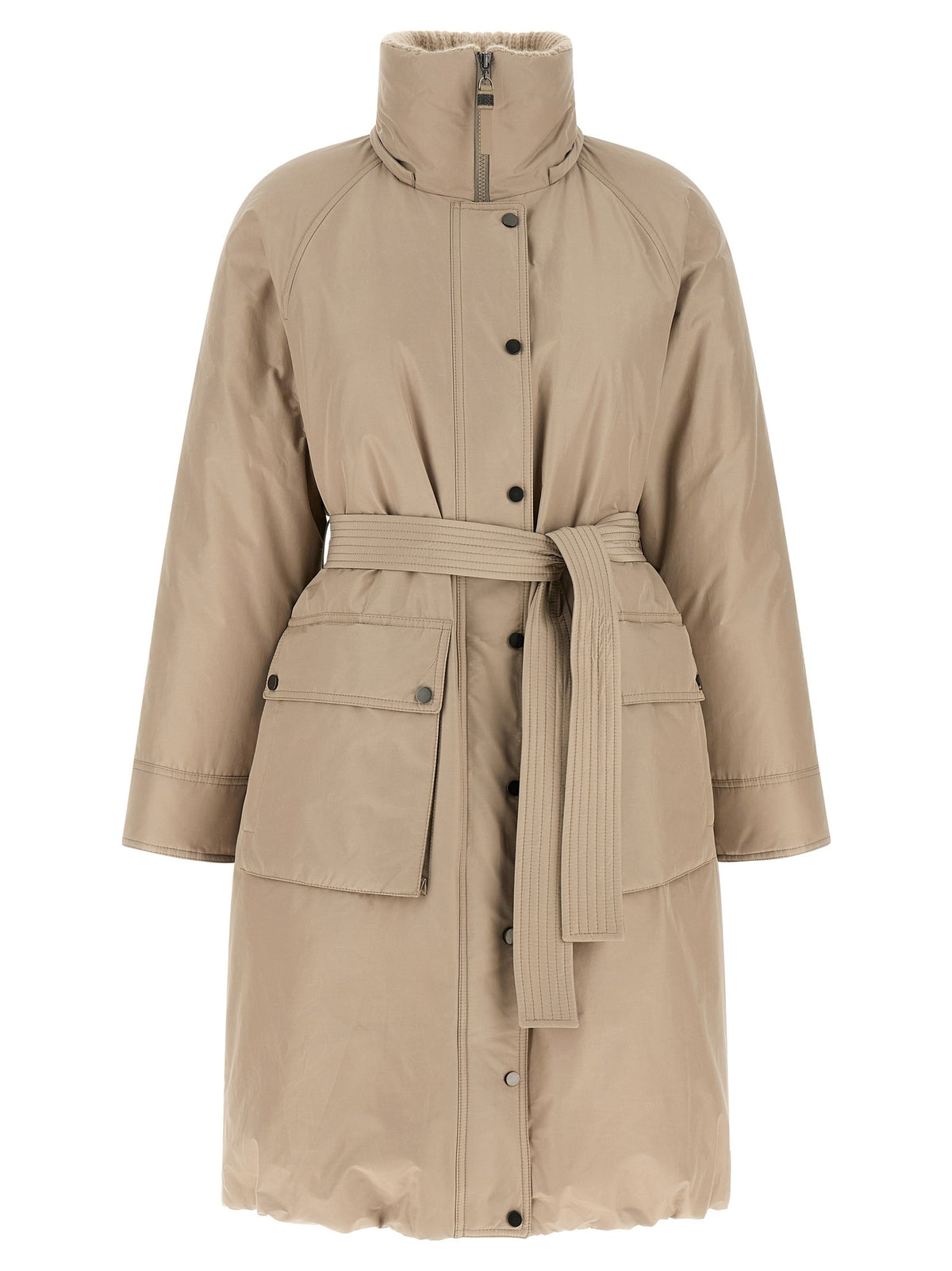 Brunello Cucinelli Beige Long Down Jacket Beige, view 2