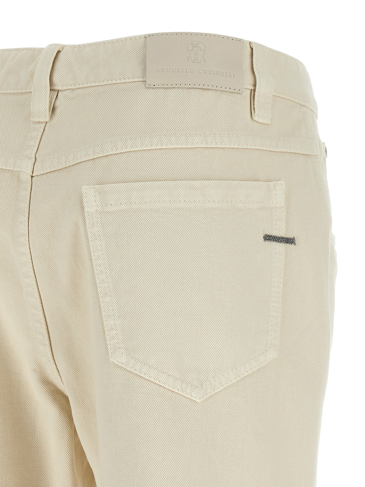 Brunello Cucinelli Beige Shiny Tab Jeans Beige