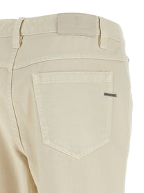 Brunello Cucinelli Beige Shiny Tab Jeans Beige