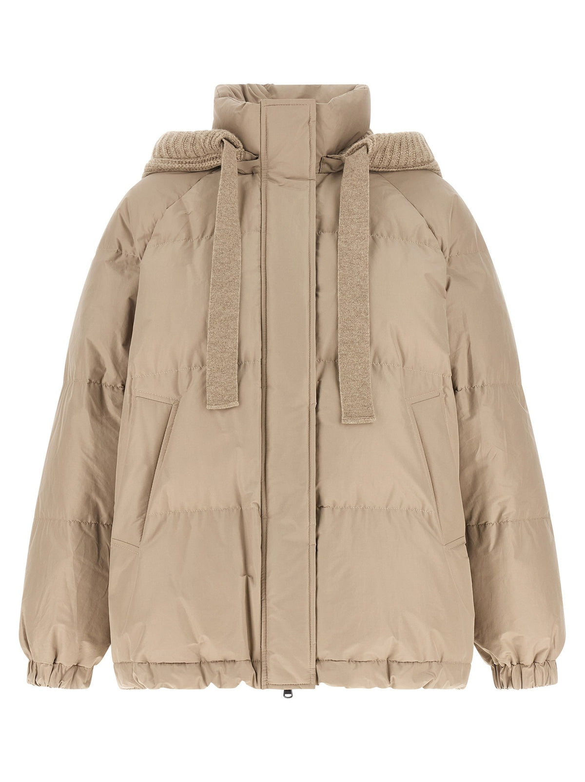 Brunello Cucinelli Beige Taffeta Down Jacket Beige