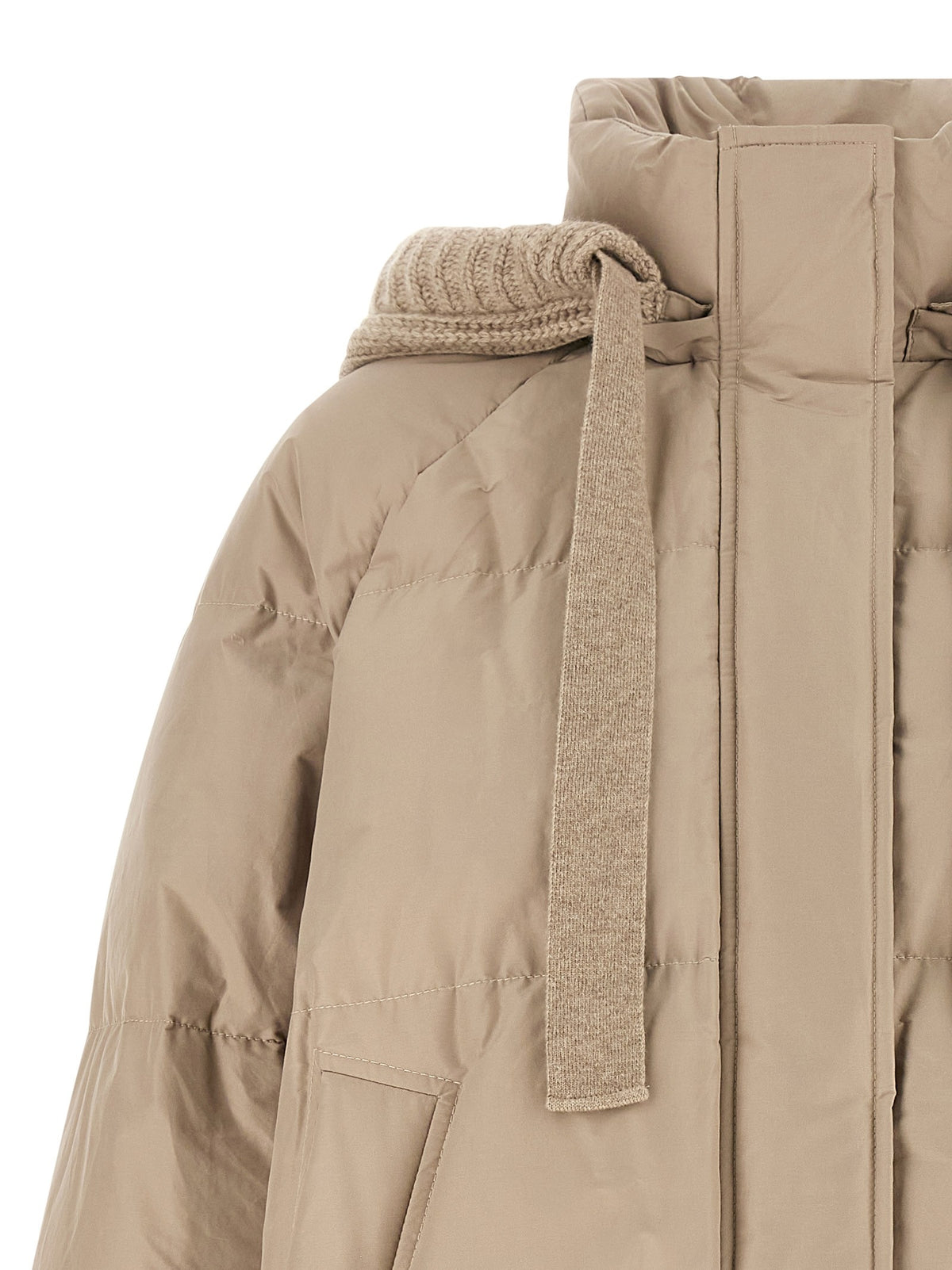 Brunello Cucinelli Beige Taffeta Down Jacket Beige, view 4