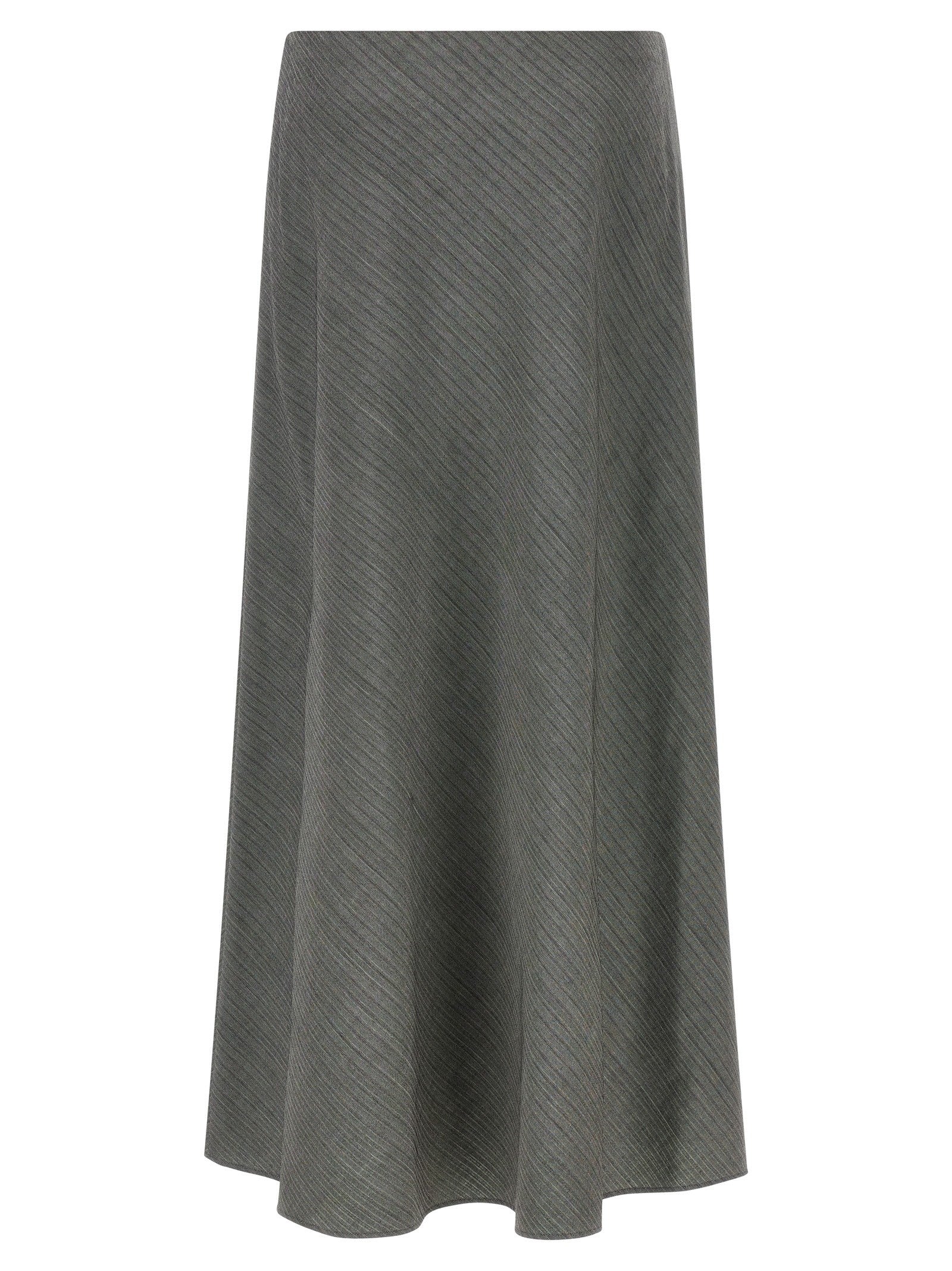 Alberta Ferretti Bell Chevron Skirt Grey