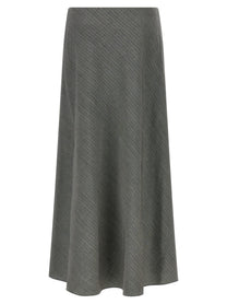 Alberta Ferretti Bell Chevron Skirt Grey