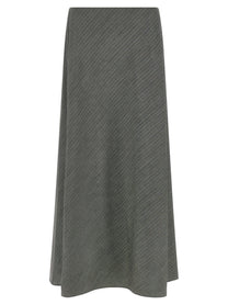 Alberta Ferretti Bell Chevron Skirt Grey