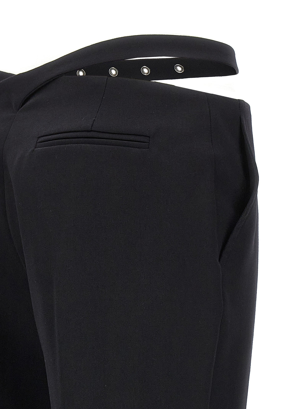 The Attico Belt Detail Trousers Black