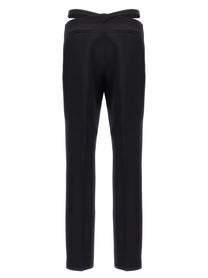 The Attico Belt Detail Trousers Black