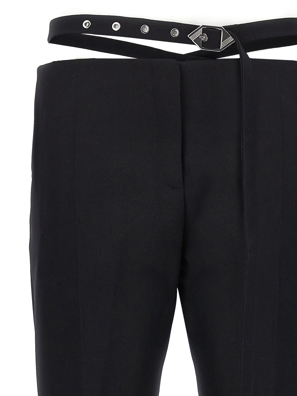 The Attico Belt Detail Trousers Black