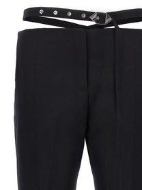 The Attico Belt Detail Trousers Black