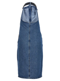 Coperni Belt Halter Neck Dress Blue