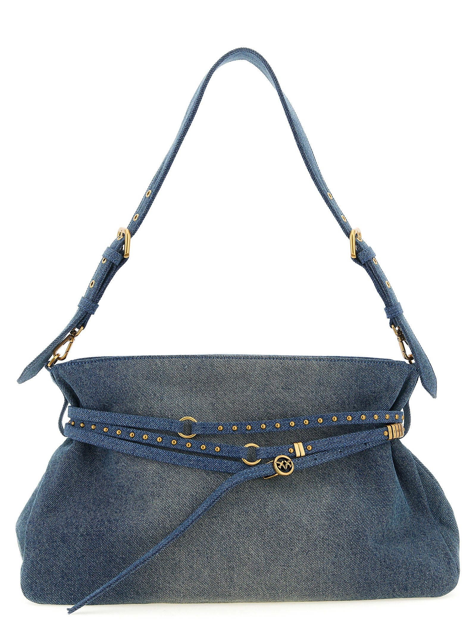 Pinko Belt Large Shoulder Bag Blue