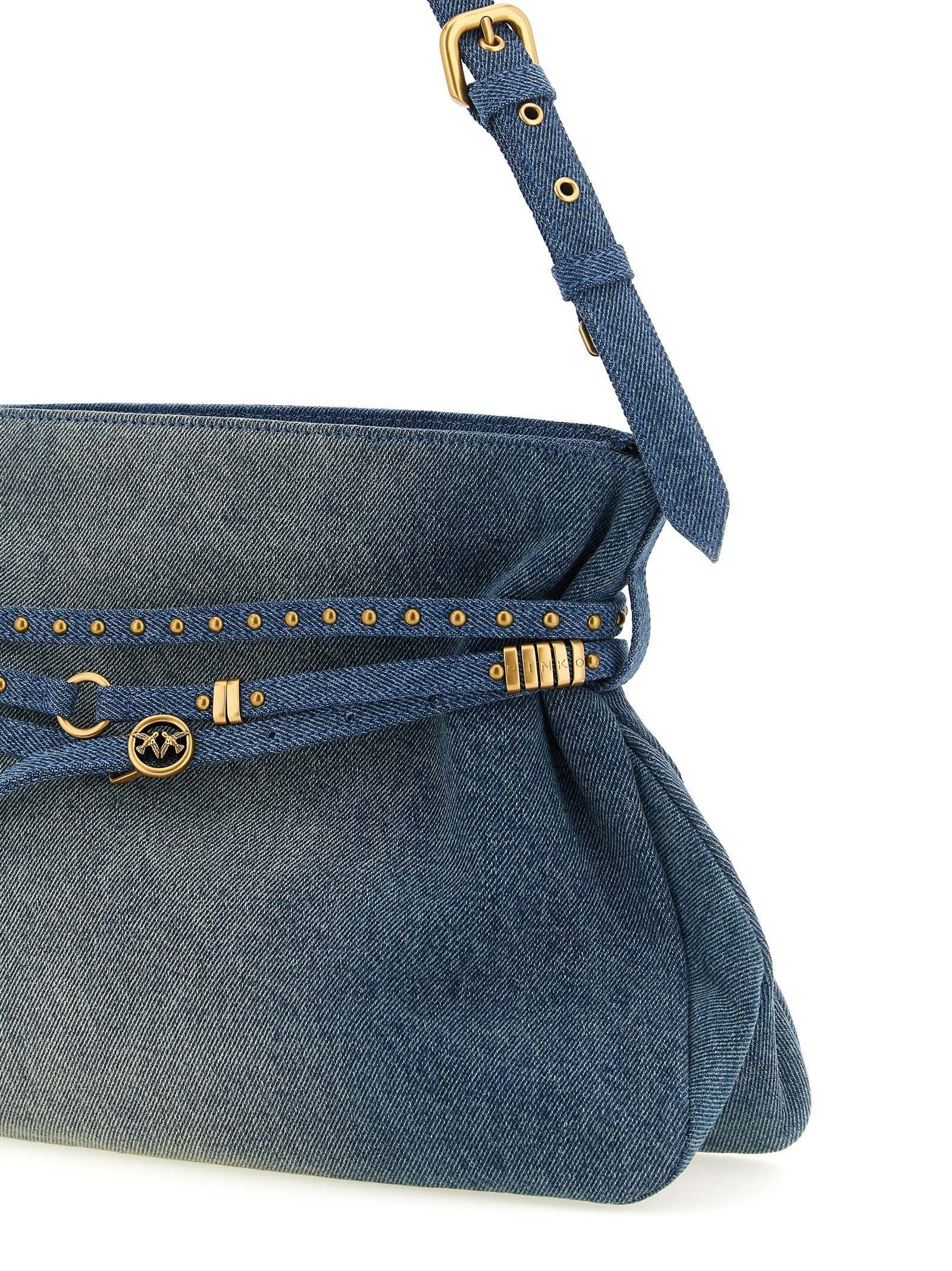 Pinko Belt Large Shoulder Bag Blue