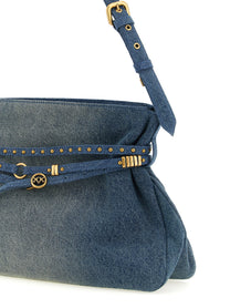Pinko Belt Large Shoulder Bag Blue
