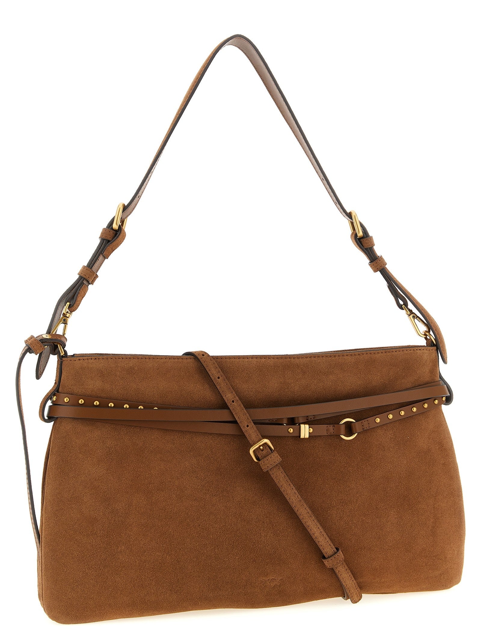 Pinko Belt Large Shoulder Bag Brown