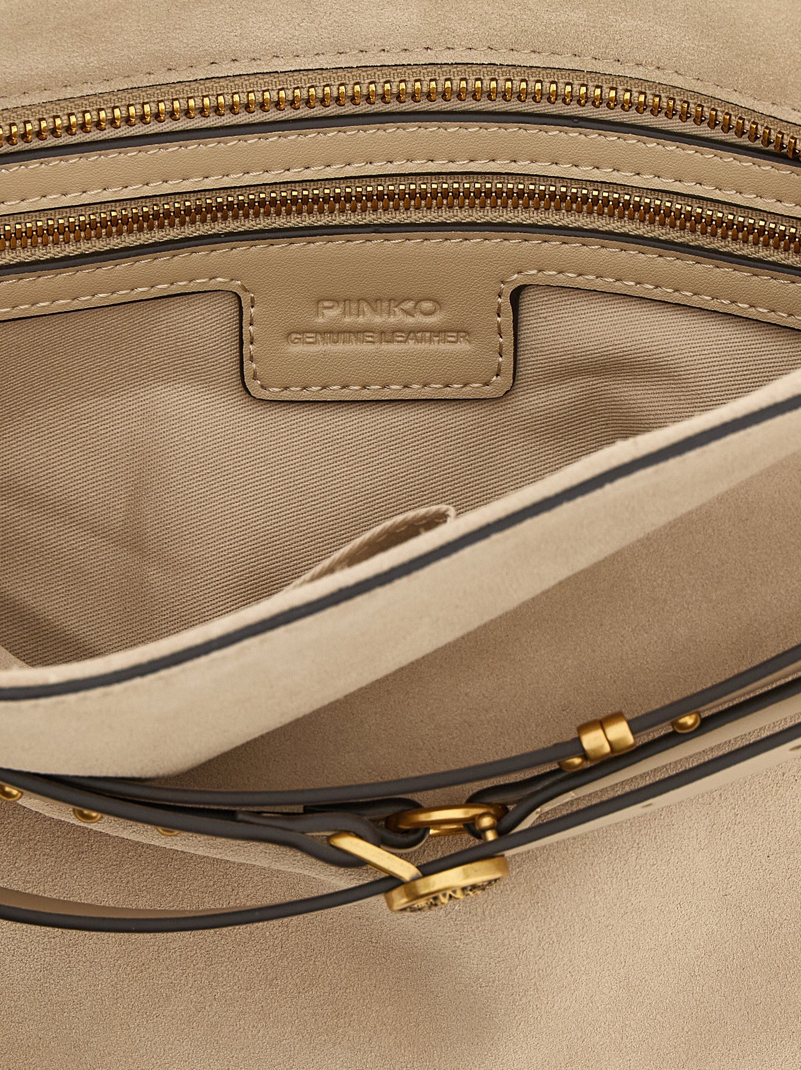 Pinko Belt Medium Shoulder Bag Beige