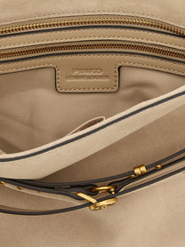 Pinko Belt Medium Shoulder Bag Beige