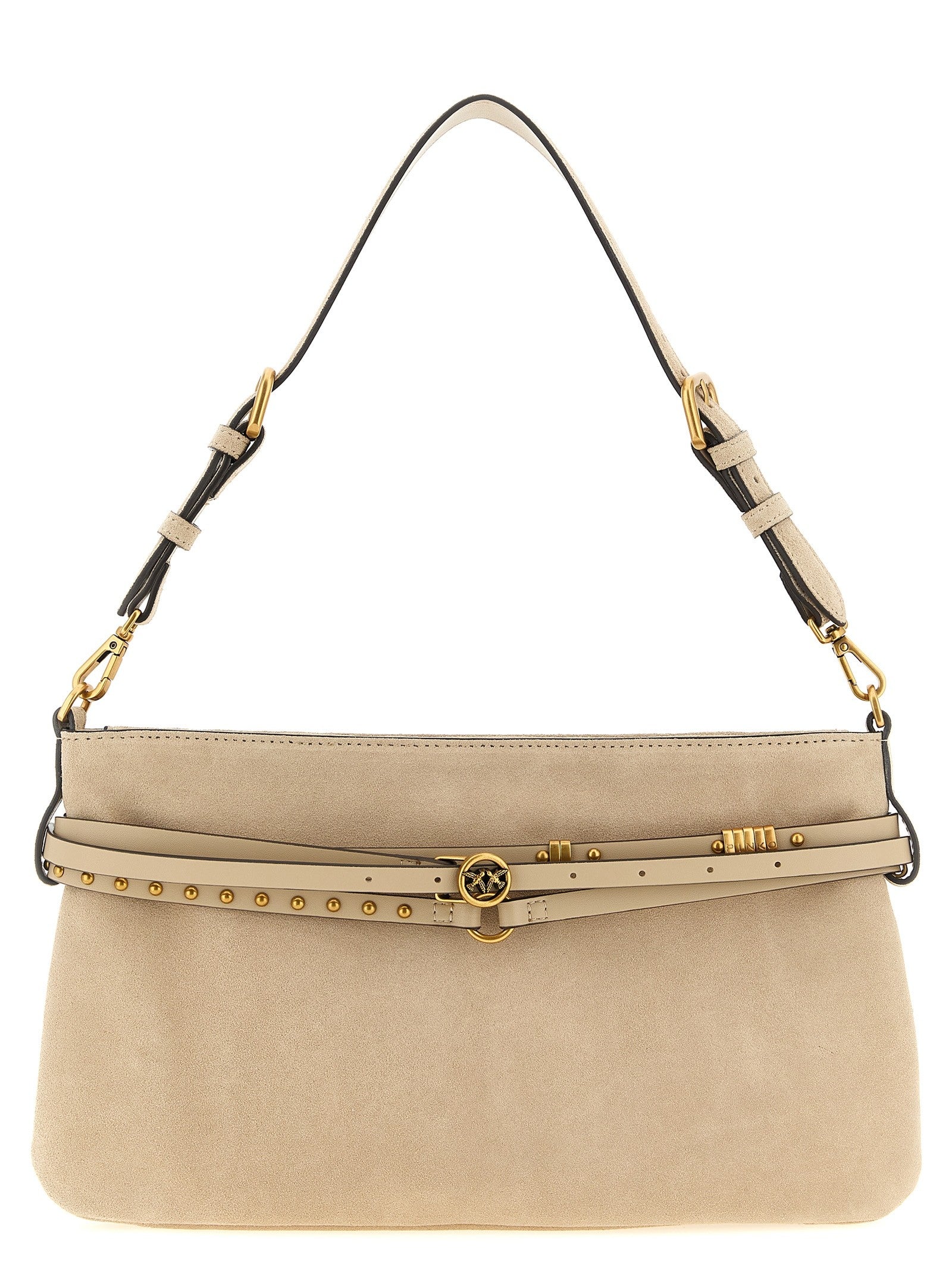Pinko Belt Medium Shoulder Bag Beige